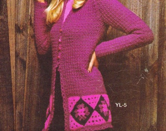 Crochet (5) Sweater Patterns, Crochet Long Sleeve Sweater Patterns, Pullovers Boho Fall Bohemian Fashions  - PDF Download