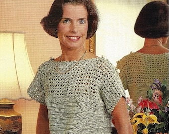 Crochet Sweater Top Pattern - Light, Easy Beginner Pattern - PDF Download-