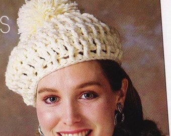 Crochet Beret Hat Pattern- Crochet Slouchy Hat Pattern - PDF Download