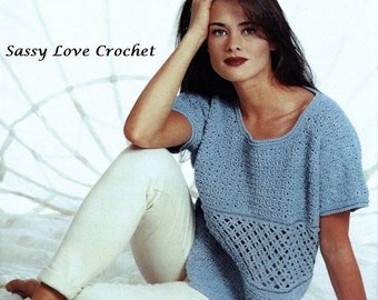 Haut à empiècement texturé au crochet Télécharger le PDF