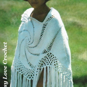 Crochet Boho Swirl Poncho Pattern, Quick & Easy PATTERN Shawl Wrap Beginner Pattern - Digital Download
