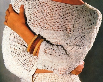 MOTIF au crochet - Pull au crochet facile pour femmes débutantes - Téléchargement numérique