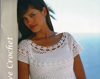 Crochet Lace Top Pattern,Ladies' Women's Crochet Blouse Summer Coverup Lace Overlay Tank Top Pattern - PDF Download U.S. Version