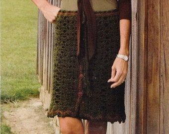Crochet Green Sweater Skirt Pattern, Womens pattern, Sweater Skirt Pattern,  Digital Download