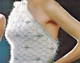 Crochet Pattern, Women Retro Glamorous Hollywood Sophisticated Halter Top - Womens Sweater PATTERN-  Digital Download
