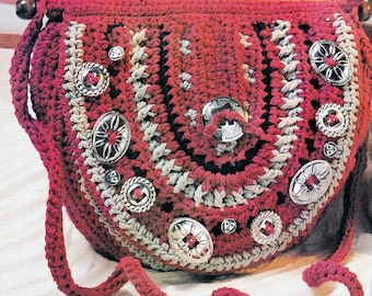 Crochet Frontier Western Saddle Bag Purse Pattern- Digital Download