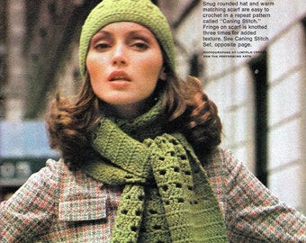 Crochet Scarf & Hat Crochet Pattern  -PDF Download