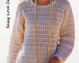 Crochet Sweater U.K. Tunic Pattern, Crochet sweater Top Pattern- PDF DOWNLOAD- U.K. Version