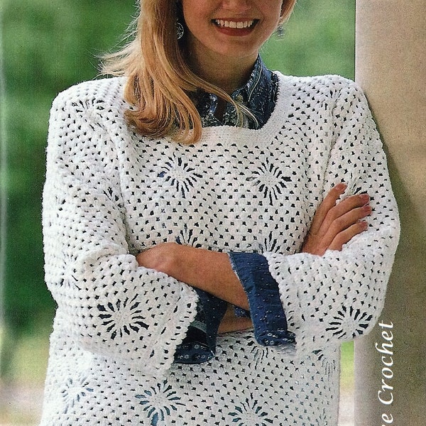 Crochet Summer Spiderweb Sweater Pattern, Crochet Top Pattern, Ladies Women's Pattern - PDF Download-(Sizes: XS-1X)