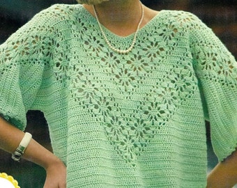 Top motif chevron au crochet, pull au crochet pour femme, motif haut au crochet pour femme - téléchargement numérique