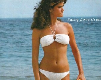 Modello bikini all'uncinetto, parte superiore e inferiore del tubo bikini senza spalline, modello bikini - download digitale