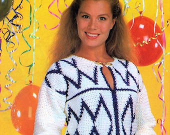 Crochet Diamond Pullover Sweater Pattern - PDF Download