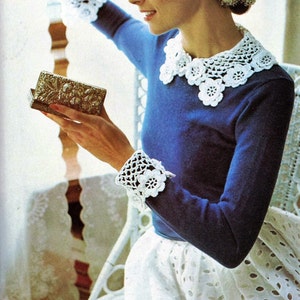 Crochet Irish Roses Collar & Cuff Set Pattern ,Victorian Lace Cuff Pattern- PDF Download