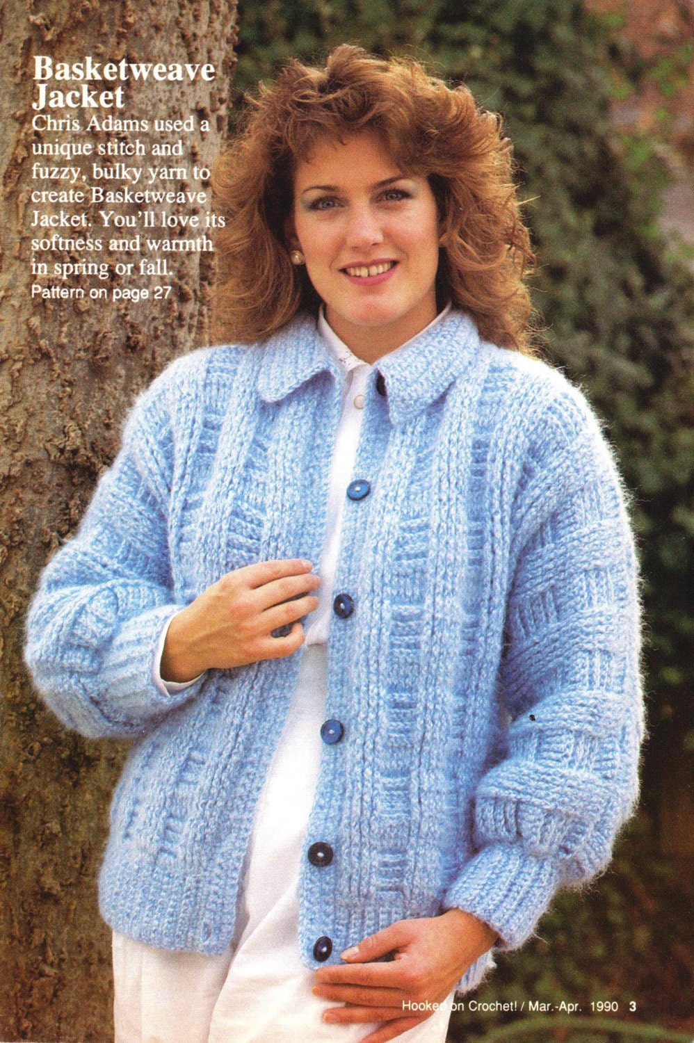 CROCHET Baby Blue Sweater Jacket Buttoned Down Bulky Coat PATTERN PDF