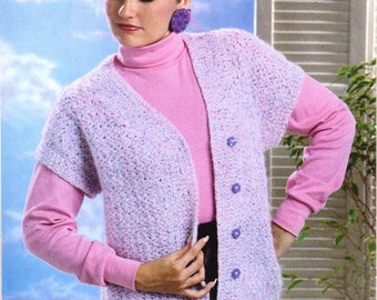 Crochet Sweater Easy Beginner Pattern, - Digital Download- Ladies Small, Medium, & Large