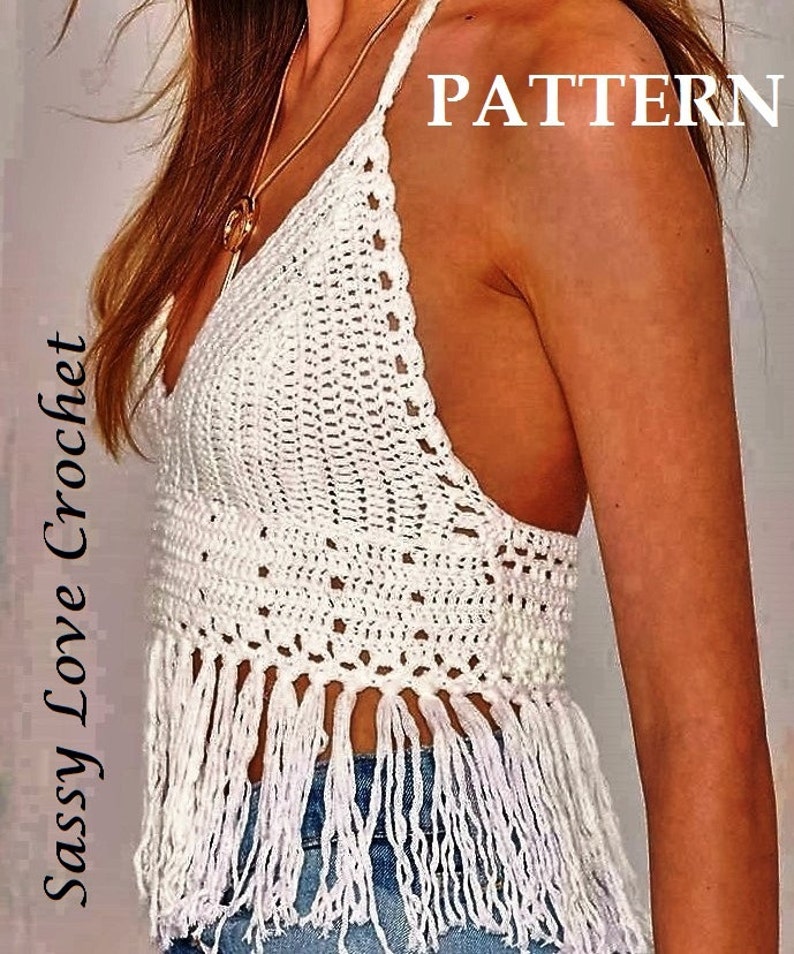 Crochet Halter Top Pattern Festival Halter Top Crop Top Etsy