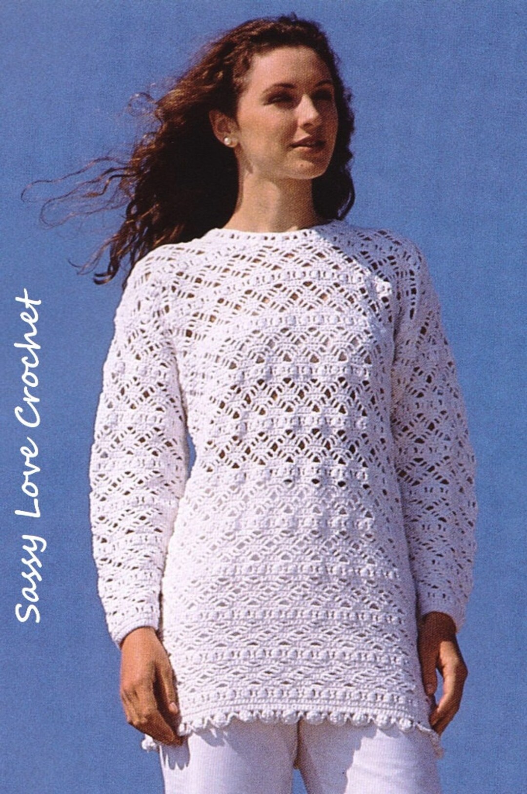 Crochet U.K. Tunic or Crop Top Pattern, Crochet Tunic Top Sweater ...