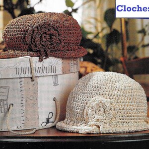 Crochet Cloche Hat Pattern, Womens Crochet Hat Pattern, Cloche Hat Pattern with Flower, Womens Hat Instant Download image 2