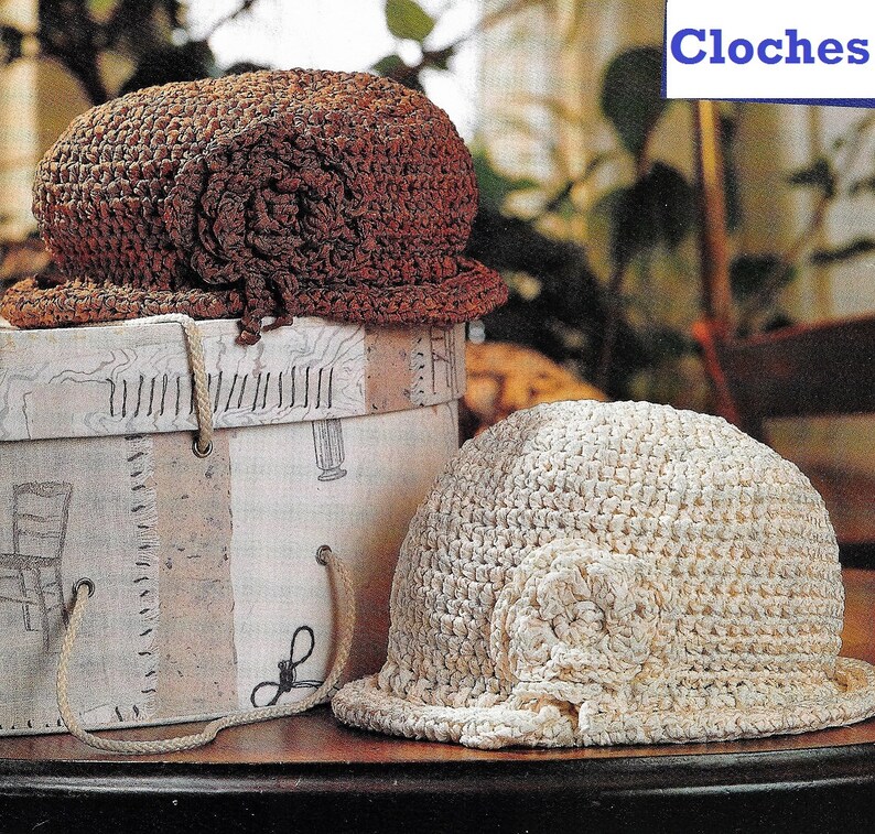 Crochet Cloche Hat Pattern, Womens Crochet Hat Pattern, Cloche Hat Pattern with Flower, Womens Hat Instant Download image 2