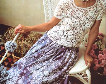 Crochet Irish Rose Lace Blouse Pattern ,Irish Lace Pattern-  PDF Download