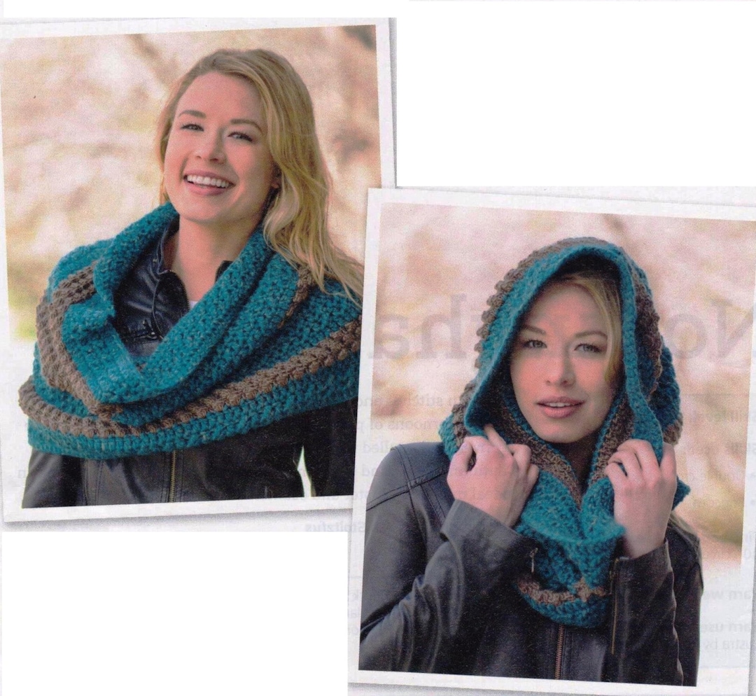 Crochet Scarf Cowl PATTERN, Hooded Scarf Cowl Pattern - PDF Download - Etsy