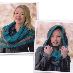 Crochet Scarf Cowl PATTERN, Hooded Scarf Cowl Pattern - PDF Download