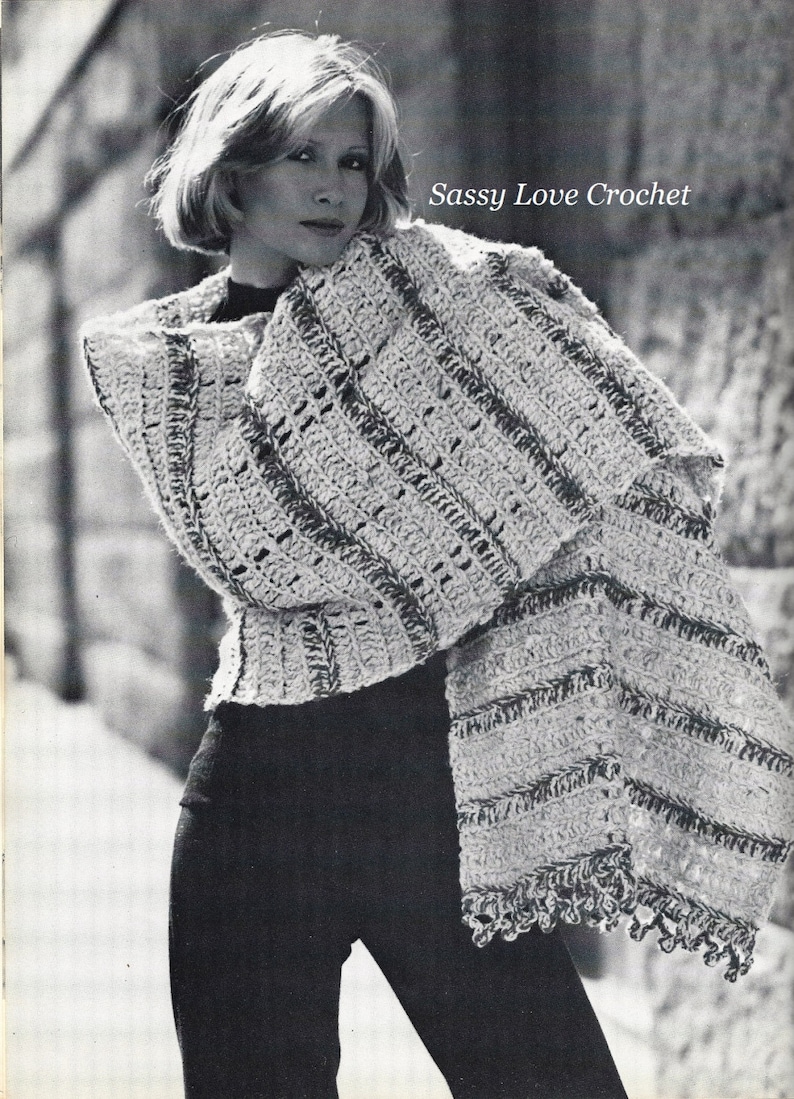 Thick & Quick Bulky Wrap Pattern, Wrap Long Cape Cloak, Bernat Bulky ...