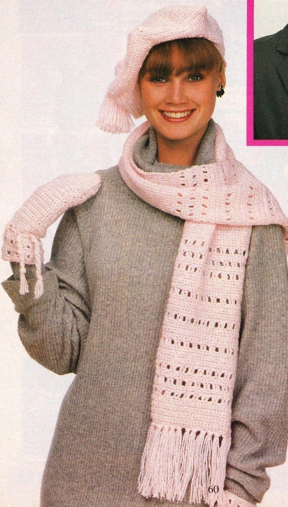 Handmade Crochet Pink Women\'s Size Medium Wool Beret Hat And Scarf Set ?✨ Cozy, cute, and one-of-a-kind — meet my handmade Pink  main image 3