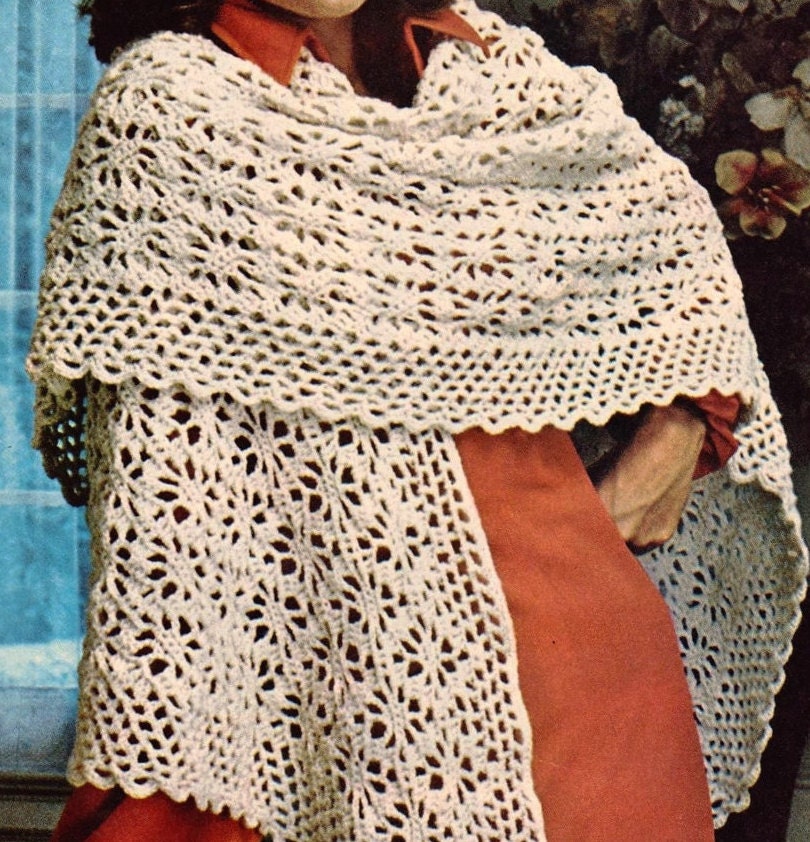 Crochet Lattice Shawl Pattern,  PDF Download