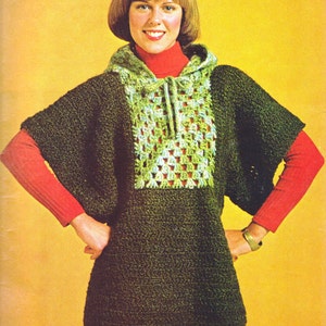 Crochet Granny Squares Hoodie- Crochet Pattern - PDF Download