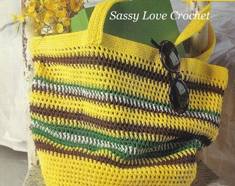 Crochet Purse Tote, Shopping Bag PATTERN - PDF Download