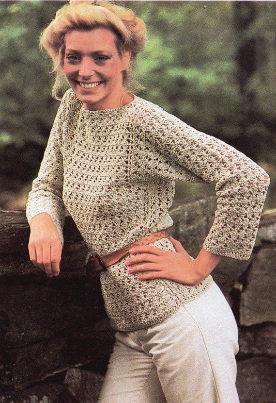 Crochet Pullover Sweater PATTERN, Long Sleeve Crochet PATTERN, Digital  Download