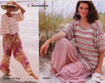 Crochet Top Pattern , Martinique Crochet Tunic & Crop  PATTERN, PDF Download