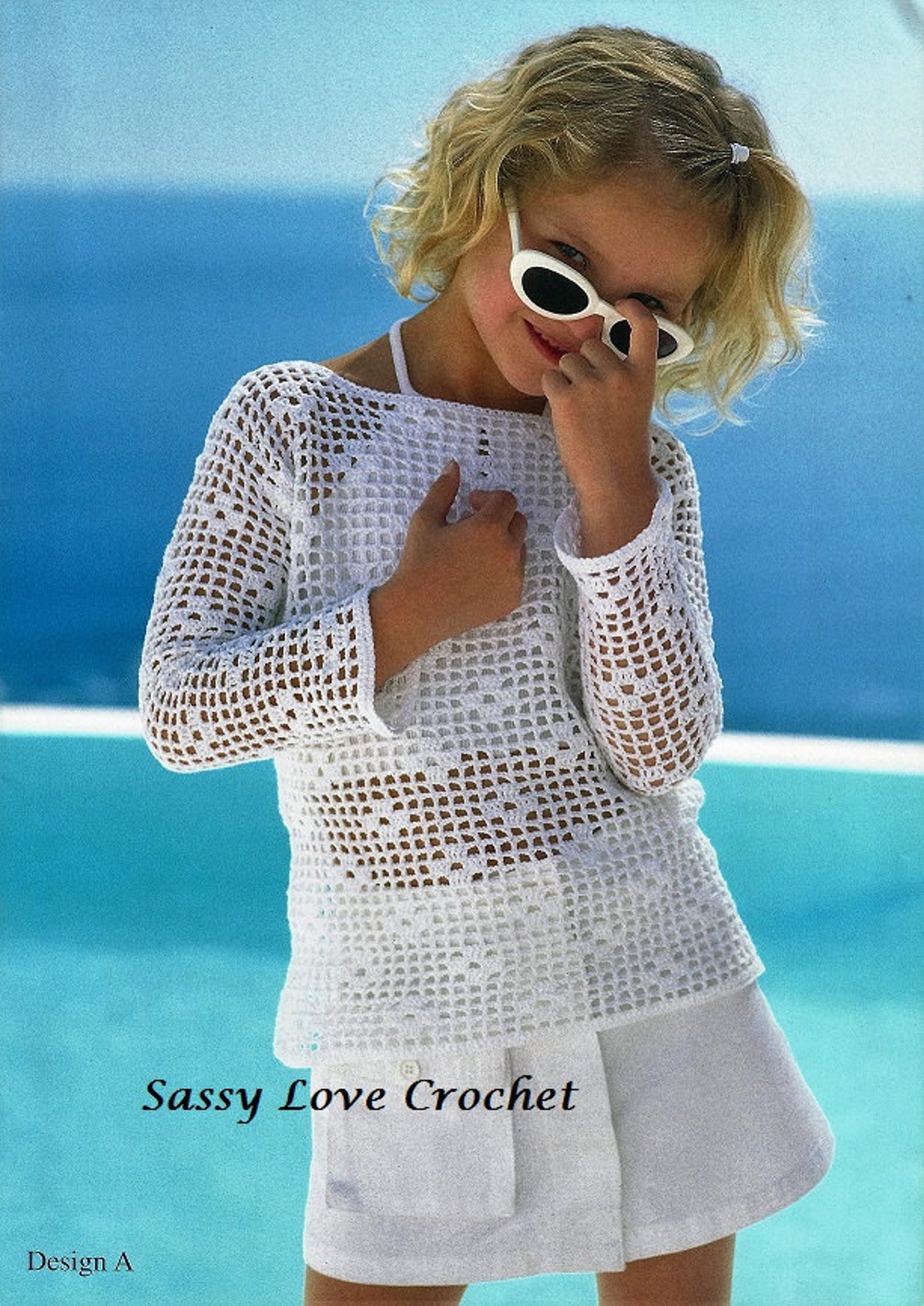 Crochet Tunic Top Pool Party Bikini Coverup Pattern, Women, Ladies ...