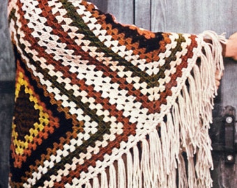 【D&G】Granny square/WOOL crochet Poncho How To Crochet a Granny Square Poncho - Pattern & Tutorial