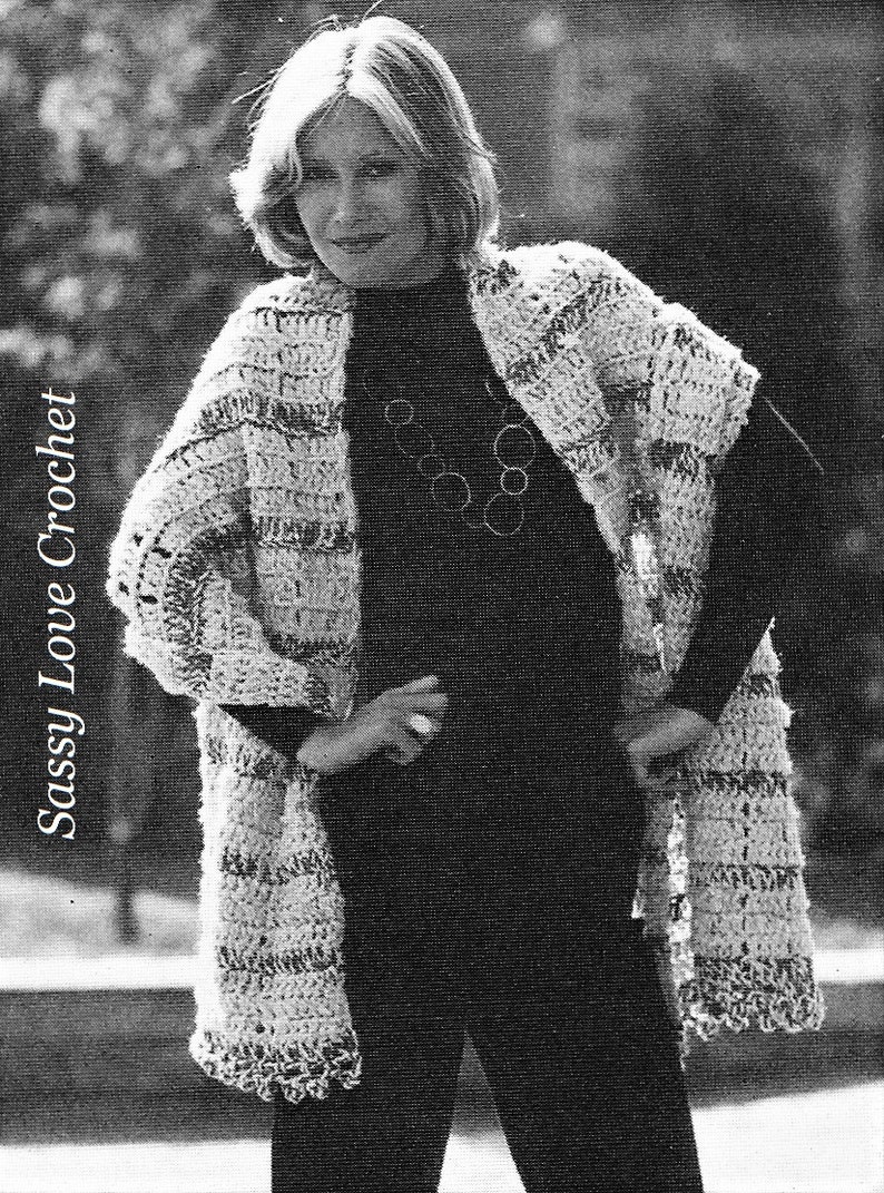Thick & Quick Bulky Wrap Pattern, Wrap Long Cape Cloak, Bernat Bulky ...