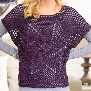 Crochet Top Summer PATTERN,  Crochet Womens Top Pattern, Crochet Motif Top Pattern, Digital Download