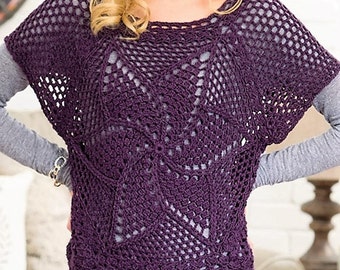 Crochet Top Summer PATTERN,  Crochet Womens Top Pattern, Crochet Motif Top Pattern, Digital Download
