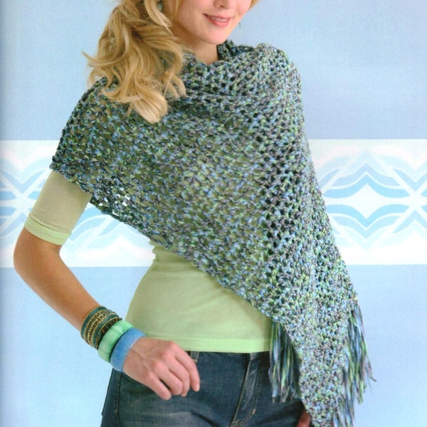 Crochet Quick & Easy Shawl Wrap Beginner Pattern - Digital Download