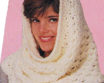 Crochet Scallop Scarf Cowl Pattern - Ladies, Womens Scarf Pattern -  Lady Diana Cowl Pattern -  PDF Download