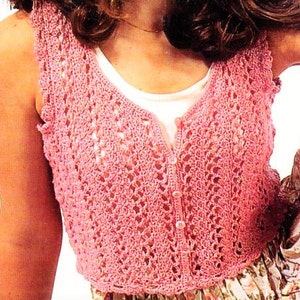 Crochet Pink Vest Top PATTERN, Crochet Crop Top Pattern, Accessories-  Digital Download