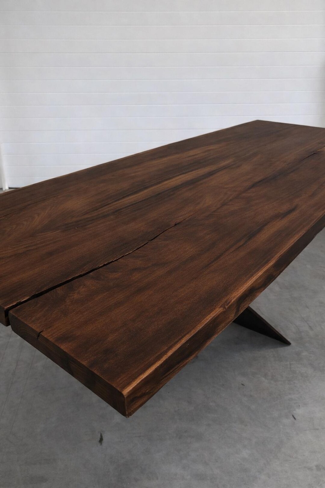 Handmade Live Edge Walnut Dining Table | Modern X Base - Etsy