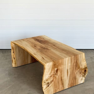 Live Edge Coffee Table | Waterfall Coffee Table | Modern Coffee Table | Custom Coffee Table