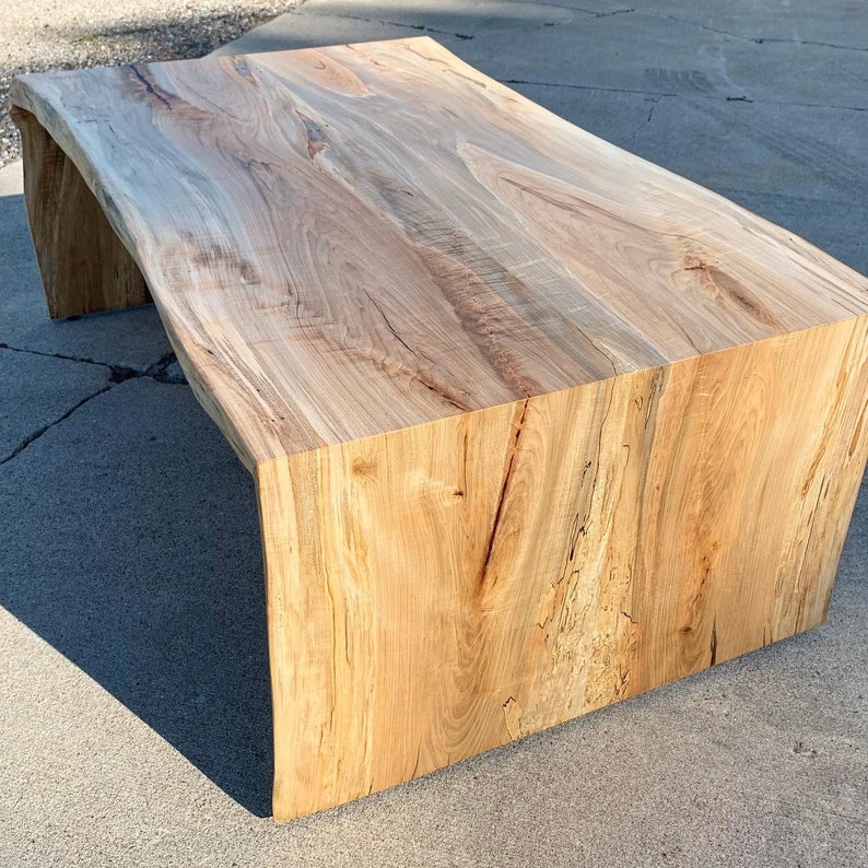 Live Edge Coffee Table Waterfall Coffee Table Modern Etsy