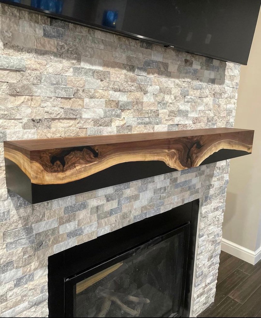 Mantel Epoxy River Mantel Walnut Mantel Wood Mantel - Etsy UK