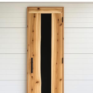 Sauna Door | Custom Door | Live Edge Sauna Door | Glass Sauna Door | Privacy Glass Door