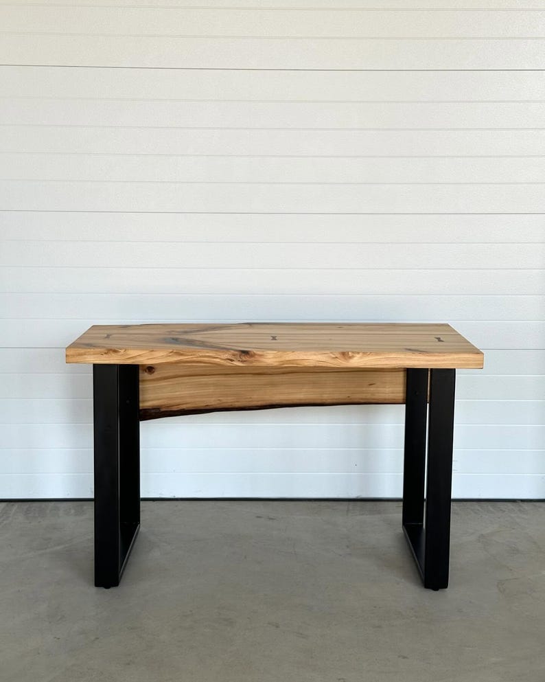 Live Edge Desk | Elm Desk | Office Furniture | Custom Desk - Etsy