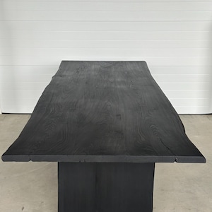 Mesa de comedor moderna negra – Mesa de comedor arquitectónica de madera maciza / Mesa de lujo artesanal / Fabricada bajo pedido imagen 6