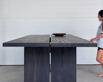 Modern Dining Table | Black Dining Table | Hardwood Dining Table | Open-Joint Dining Table