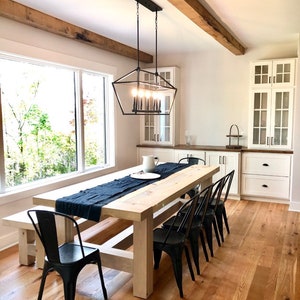 Farmhouse Table | Large Farmhouse Table | Farm Table | Chunky Wood Table | Dining Table